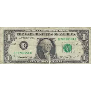 $1 1974 Green seal. Small Size $1 Federal Reserve Notes 1908-B