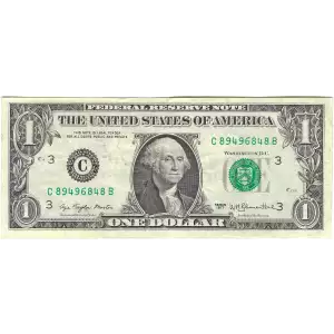 $1 1977 Green seal. Small Size $1 Federal Reserve Notes 1909-C