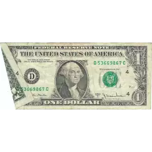 $1 1977 Green seal. Small Size $1 Federal Reserve Notes 1909-D