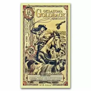 1/2 Oklahoma Goldback - Aurum Gold Foil Note (24k) (2)