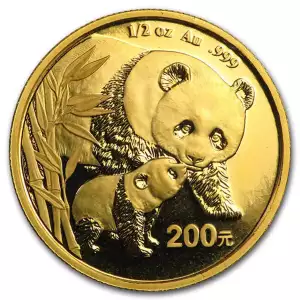 1/2 oz Chinese Gold Panda Mint State (Year Varies) (2)