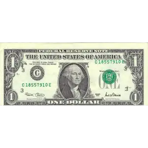 $1 2001 Green seal. Small Size $1 Federal Reserve Notes 1926-C