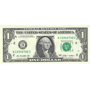 $1 2009 Green seal. Small Size $1 Federal Reserve Notes 1934-B