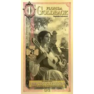 1 Florida Goldback - Aurum Gold Foil Note (24k)