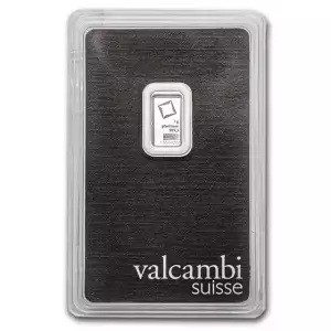 1 g Platinum Bar - Valcambi Design (Carded)