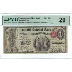 $1 Original Red with rays, blue serial no. First Charter Period 380