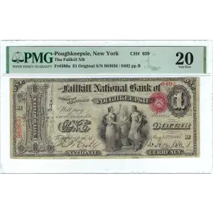 $1 Original Red with rays, blue serial no. First Charter Period 380