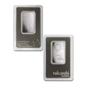 1 oz Platinum Bar - Valcambi Design (Carded)