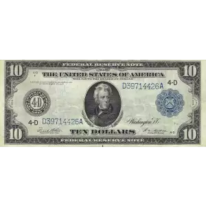 $10 1914 Red Seal Federal Reserve Notes 919A