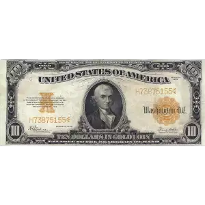 $10 1922 Gold Gold Certificates 1173