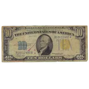 $10 1934-A brown seal Emergency Notes Issued During WW2 2303