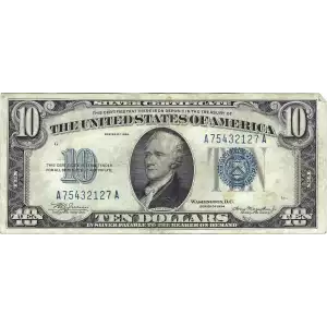 $10 1934 blue seal. Small Silver Certificates 1701*