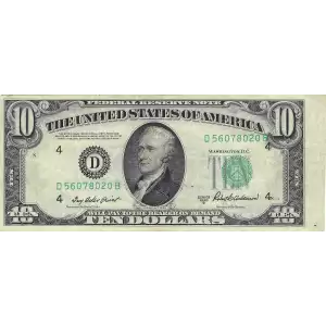 $10 1950  Small Size $10 Federal Reserve Notes 2010-B