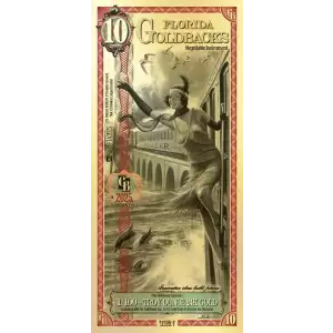 10 Florida Goldback - Aurum Gold Foil Note (24k)