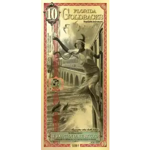 10 Florida Goldback - Aurum Gold Foil Note (24k)