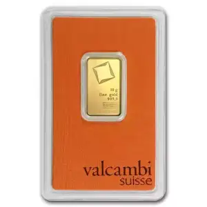 10 g Gold Bar - Valcambi Design (Carded) (2)