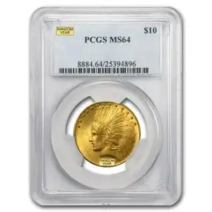 $10 Gold Indian Head Eagle PCGS MS64 (Year Varies) (3)