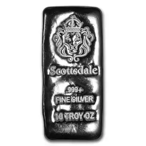 10 oz Silver Bar - Scottsdale Cast Poured Bar