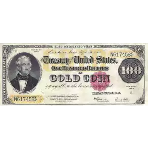 $100 1922 Small Red Gold Certificates 1215 (2)