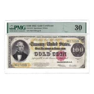 $100 1922 Small Red Gold Certificates 1215 (2)