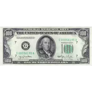 $100 1950  Small Size $100 Federal Reserve Notes 2157-G