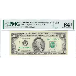 $100 1985  Small Size $100 Federal Reserve Notes 2171-B
