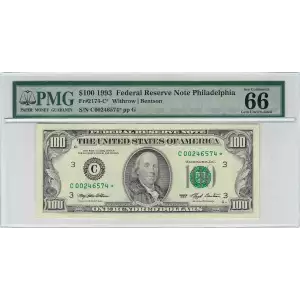 $100 1993  Small Size $100 Federal Reserve Notes 2174-C*