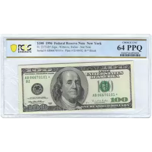 $100 1996  Small Size $100 Federal Reserve Notes 2175-B*