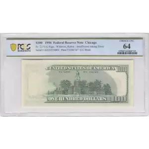 $100 1996  Small Size $100 Federal Reserve Notes 2175-G (2)