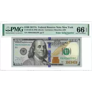 $100 2017A  Small Size $100 Federal Reserve Notes 2189-B 