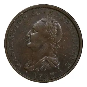 1783 Copper Washington Draped, Button, BN
