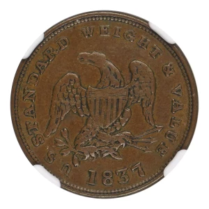 1837 HALF CENT OF COPPER BN (3)