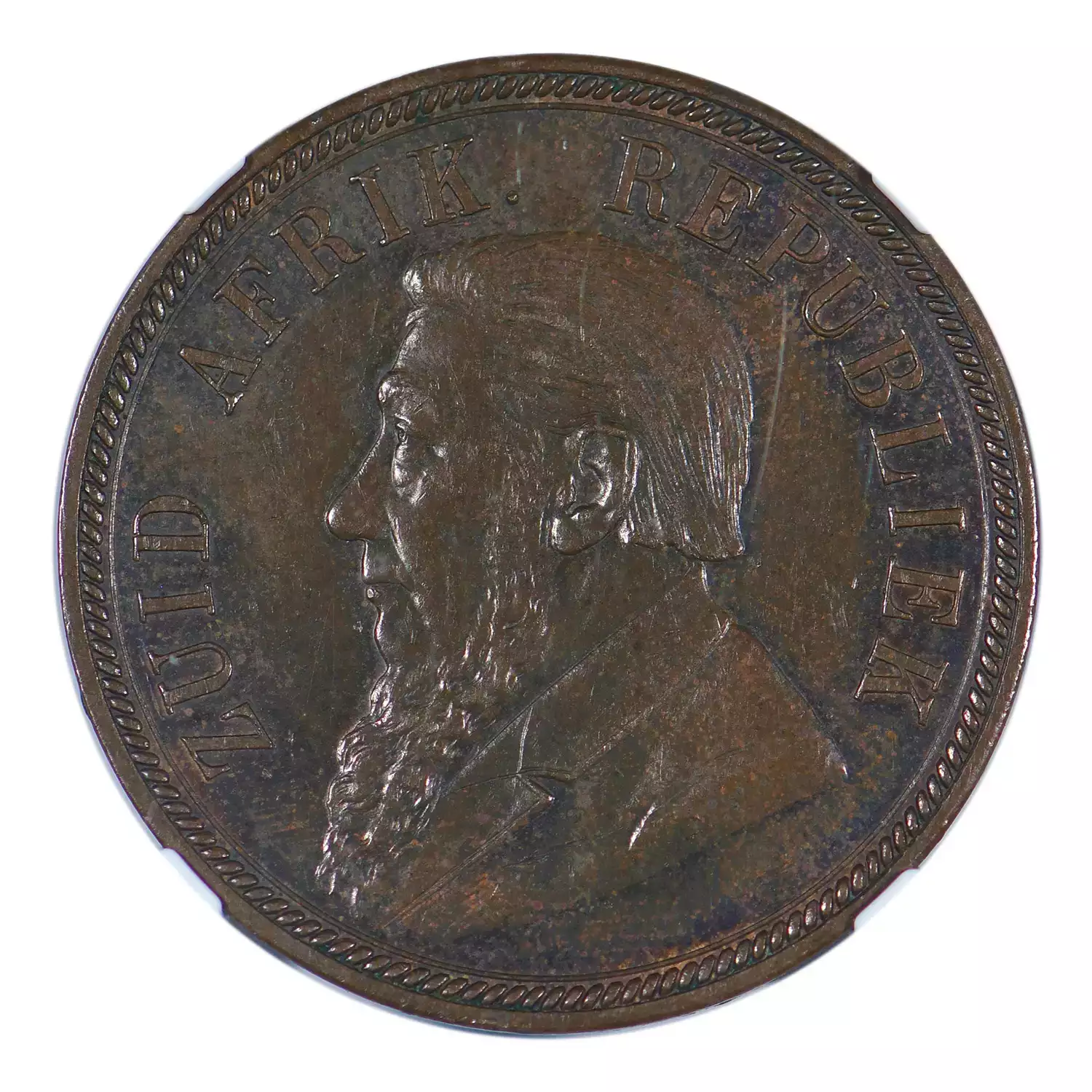 1892 SOUTH AFRICA Bronze PENNY NGC MS-61 BN - Olevian Numismatic Rarities