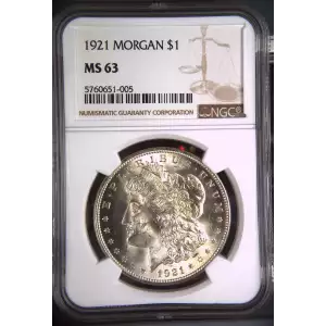 1921 P Morgan Silver Dollar NGC MS-63 (2)