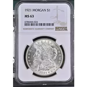 1921 P Morgan Silver Dollar NGC MS-63 (2)