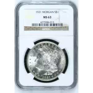 1921 P Morgan Silver Dollar NGC MS-63 (2)