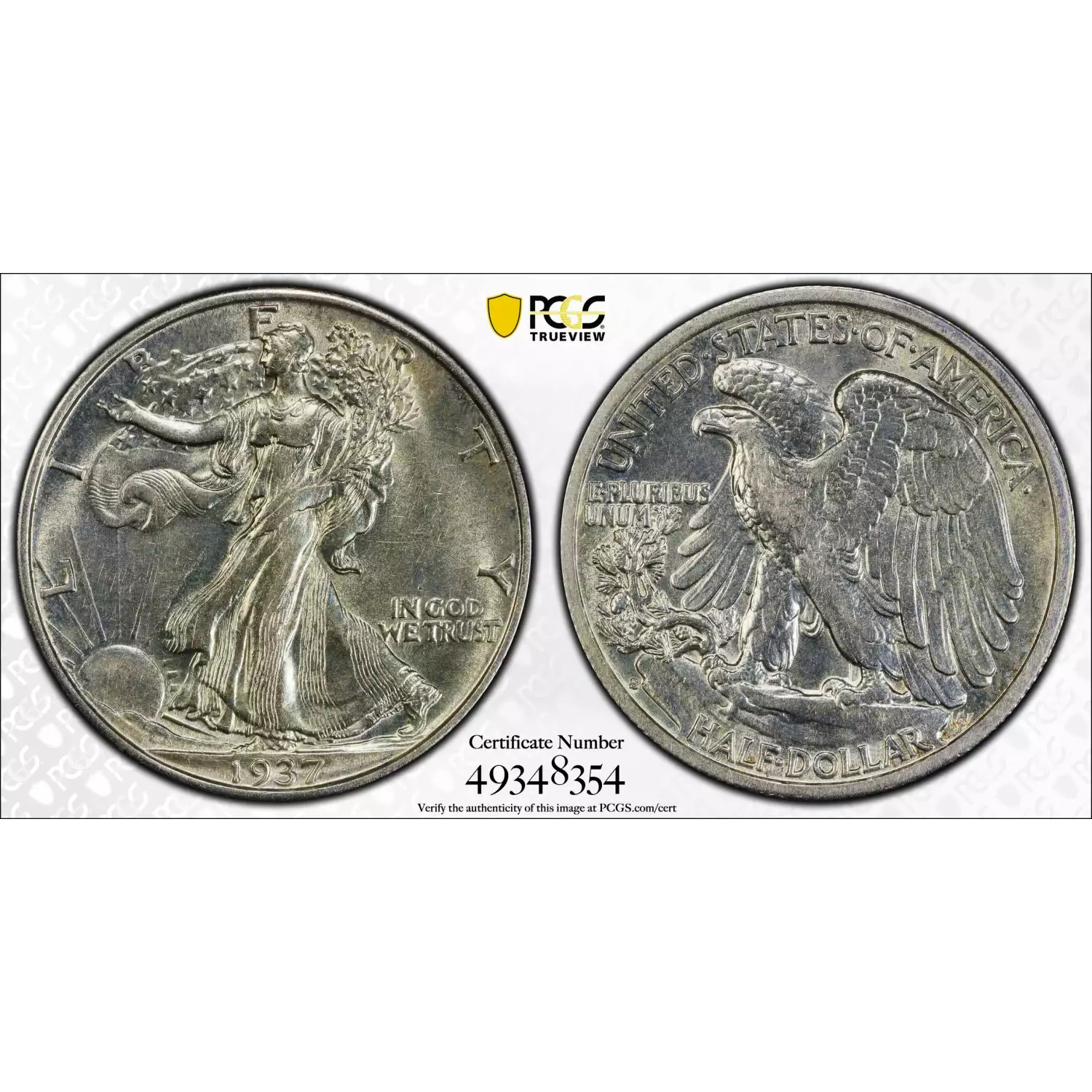 1937-s Walking Liberty Half Dollar Pcgs Au-55 - Olevian Numismatic Rarities