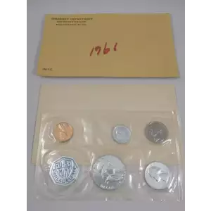 1961 U.S. Silver Proof Set, Complete 5-Coin Set, Original Packaging