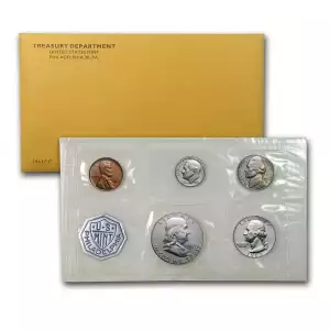 1963-P U.S. Silver Proof Set, Complete 5-Coin Set, Original Packaging