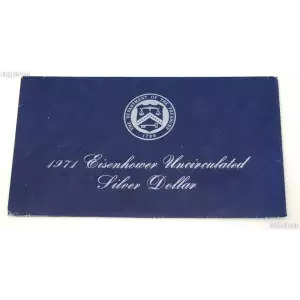 1971-S Silver Eisenhower Dollar Mint State in Govt. Blue Envelope