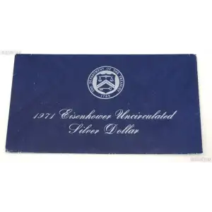 1971-S Silver Eisenhower Dollar Mint State in Govt. Blue Envelope