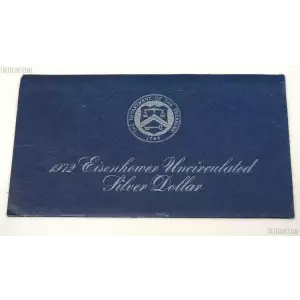 1972-S Silver Eisenhower Dollar Mint State in Govt. Blue Envelope