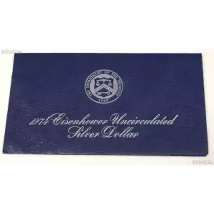 1974-S Silver Eisenhower Dollar Mint State in Govt. Blue Envelope