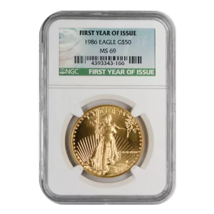 1986 P Bullion $50 Gold Eagle 1 oz NGC MS-69