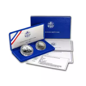 1986-S Statue Of Liberty Commemorative Silver Dollar Proof 2-Coin Set