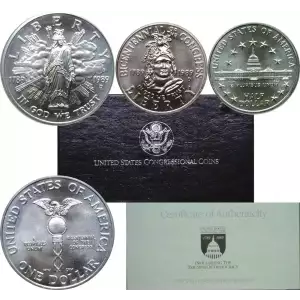 1989-D Congress Commemorative Mint State 2-Coin Set