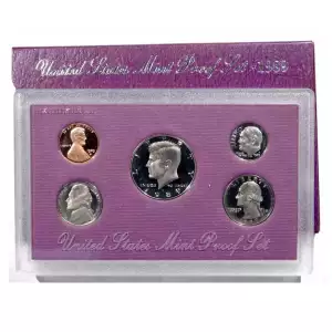 1989-S U.S. Clad Proof Set: Complete 5-Coin Set, Original Packaging