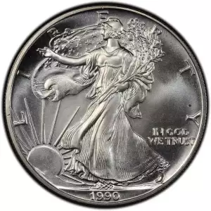 1990 1 oz American Silver Eagle Mint State Condition (2)