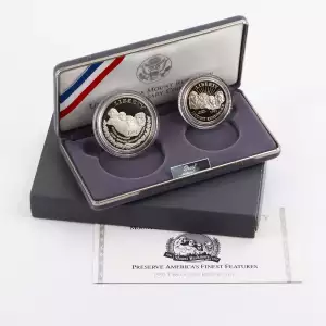 1991-S Mount Rushmore Commemorative Two Coin Proof Set with Box and COA (3)