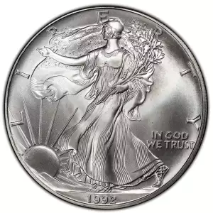 1992 1 oz American Silver Eagle Mint State Condition (2)